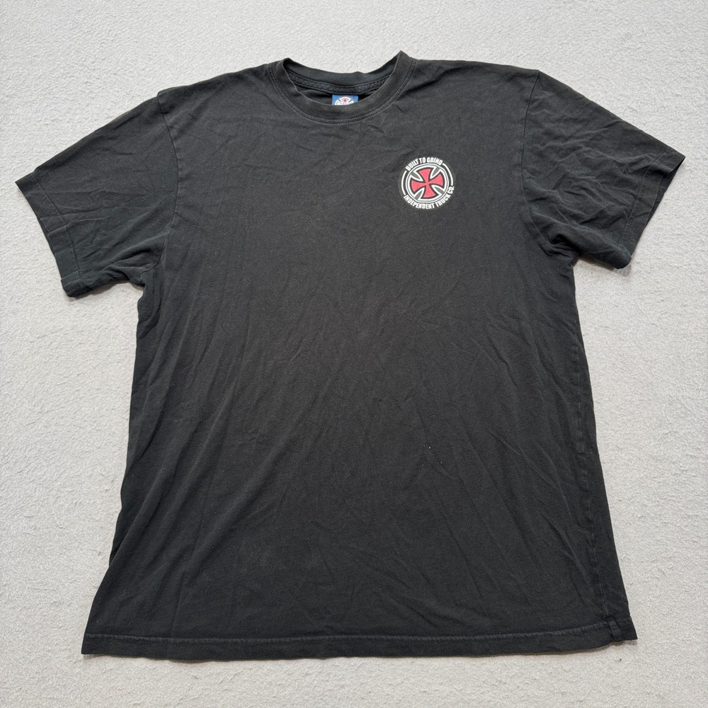 Independent Truck T-Shirt Men's Large Black Graphic Short Sleeve Skater USA
